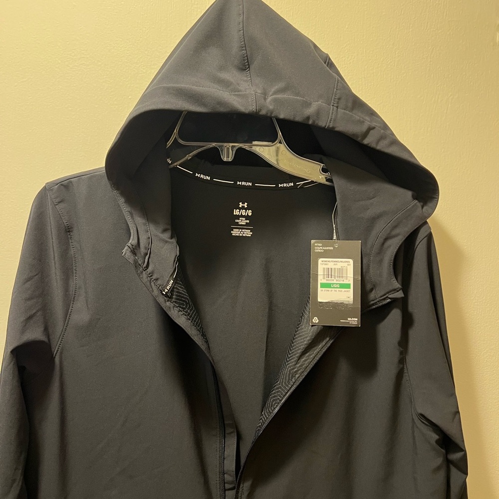 Under Armour Black Hooded Running Jacket